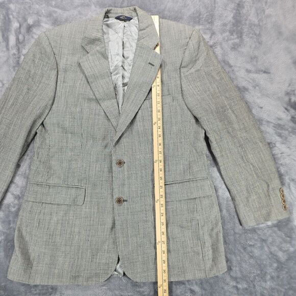 Brooks Brothers 346 Silk Wool Linen Blazer Mens 42 White Black Micro Houndstooth - Picture 8 of 10